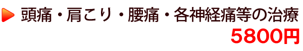 頭痛・肩こり・腰痛・各神経痛等の治療